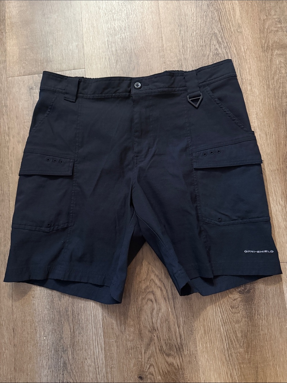 Columbia PFG Womens Black Hiking Fishing Shorts Size 8 Quick Dry Utility